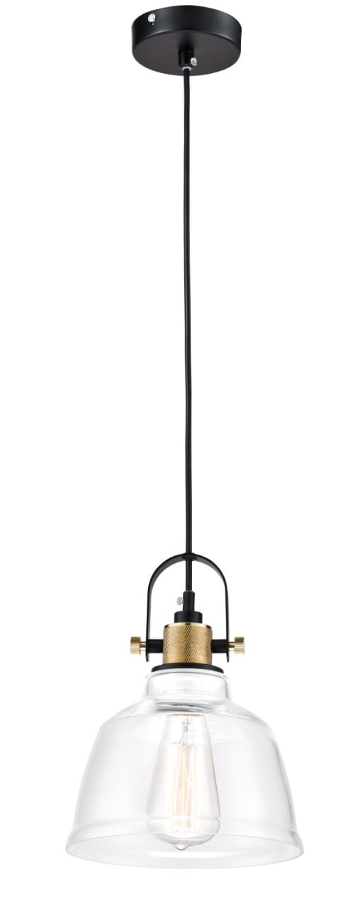 Pendul Irving T163-11-W, 1xE27, negru+transparent, IP20, Maytoni