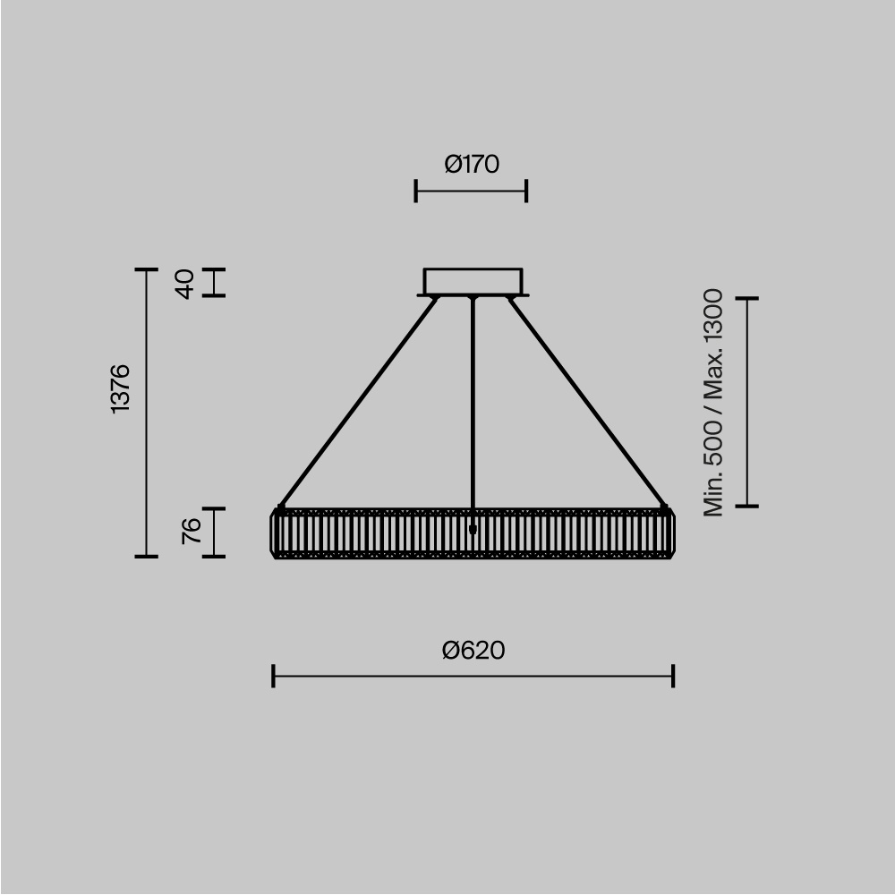 Pendul Krone, 36W, lumina calda (3000K), alama, Maytoni - imagine 9