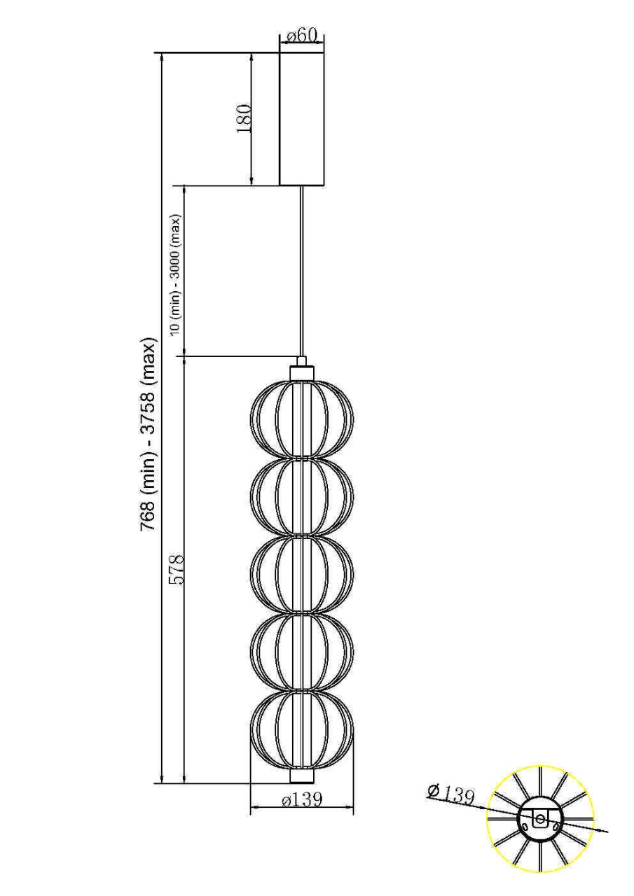 Pendul LED Golden Cage MOD216PL-L10G3K, 17W, 1050lm, lumina calda, IP20, auriu, Maytoni - 3 | YEO