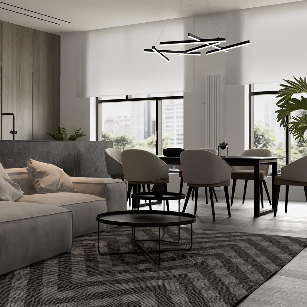 Pendul Line, 79W, lumina calda (3000K), negru, Maytoni - imagine 4