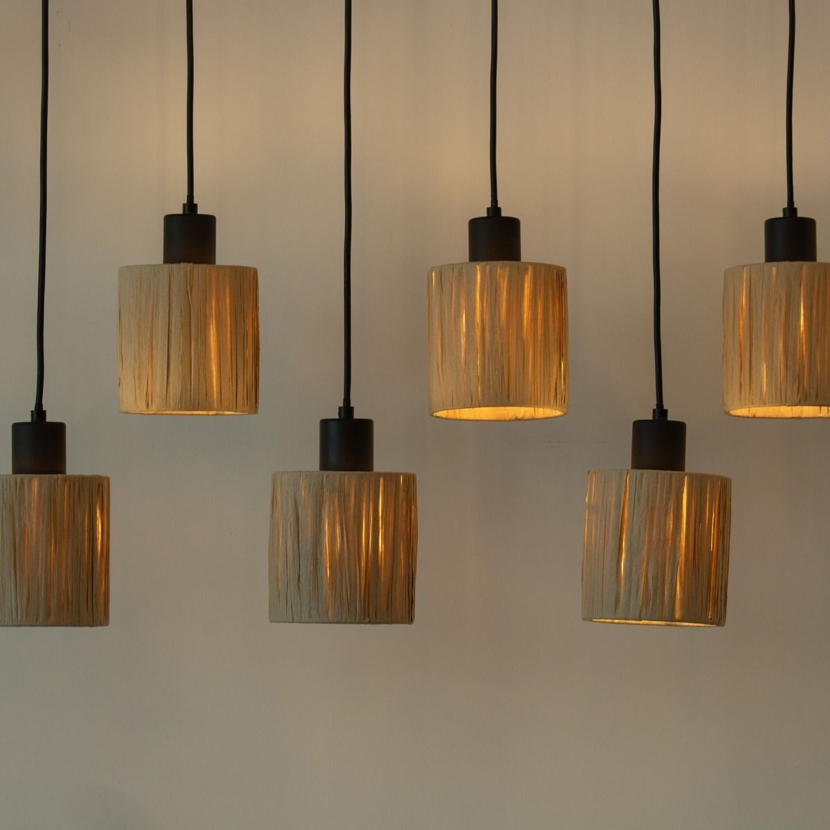 Pendul Raffy SP6, 6xE27, bej, negru, Klausen