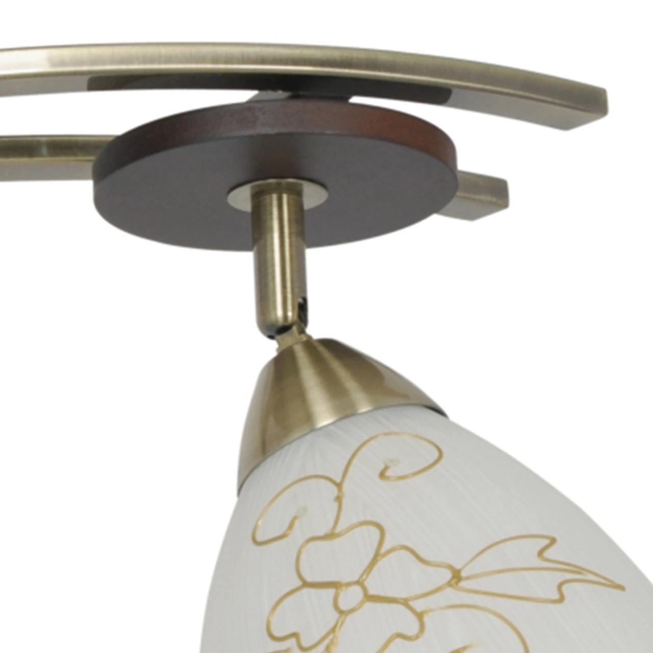 Plafoniera Delhi KL7192, 2xE27, bronz, cires, alb, metal lemn sticla, stil clasic, IP20, Klausen - imagine 2