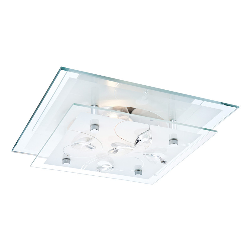 Plafoniera Jasmina 40408, 1xE27, crom+transparenta, IP20, Globo Lighting