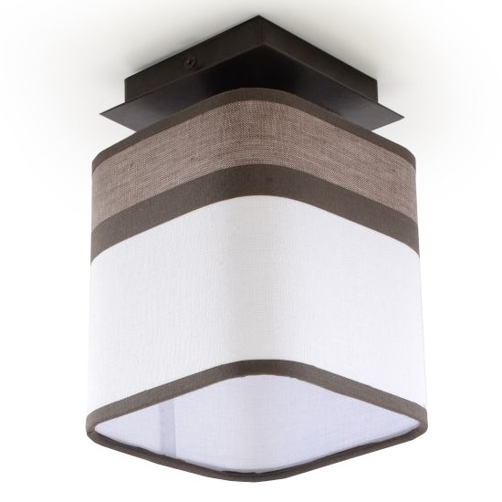 Plafonieră LATTE 1 – metal și material textil, 1×E27, design compact