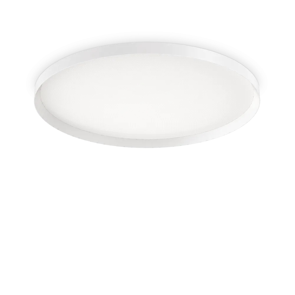 Plafoniera LED Fly D90, 68W, 5920lm, lumina calda (2700 K), IP40, alba, Ideal Lux