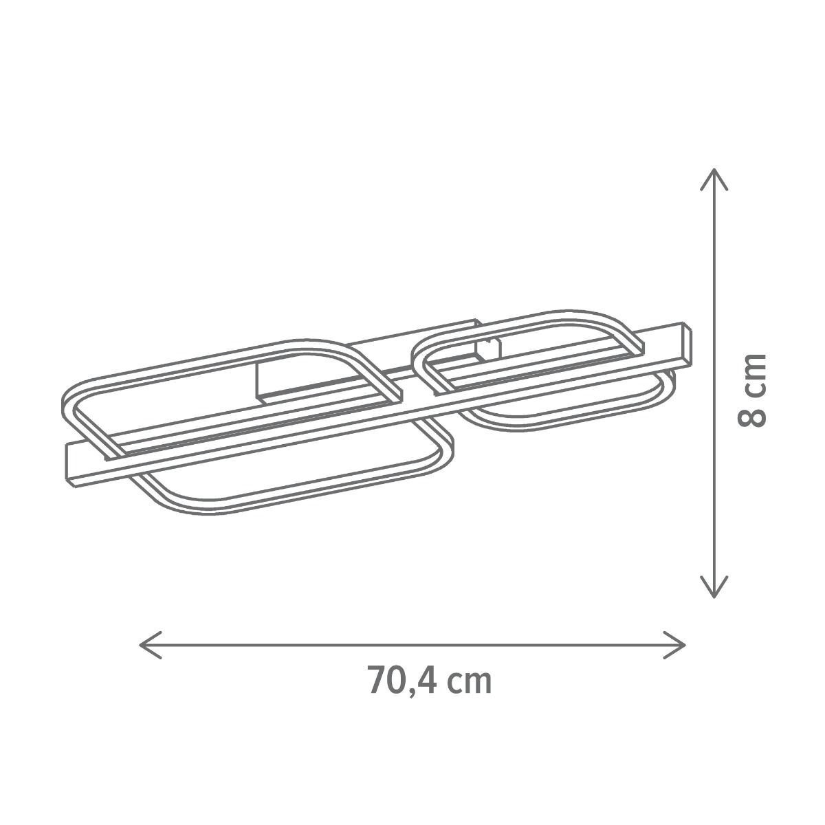 Plafoniera LED Koska PL2 24W, lumina calda(3000 K), lemn, Klausen