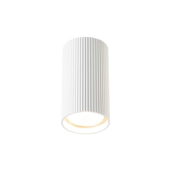 Plafoniera rotunda Lucerno, GU10, alba, textura striata, Masterled