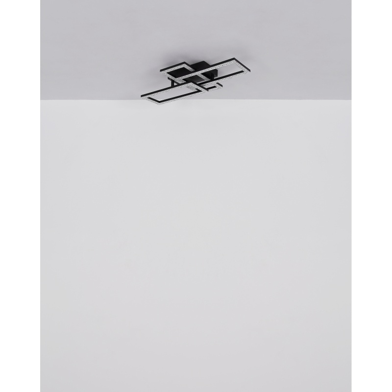 Plafoniera Sapena LED 24W, lumina neutra (4000 K), 1800lm, neagra mata+gri, Globo Lighting