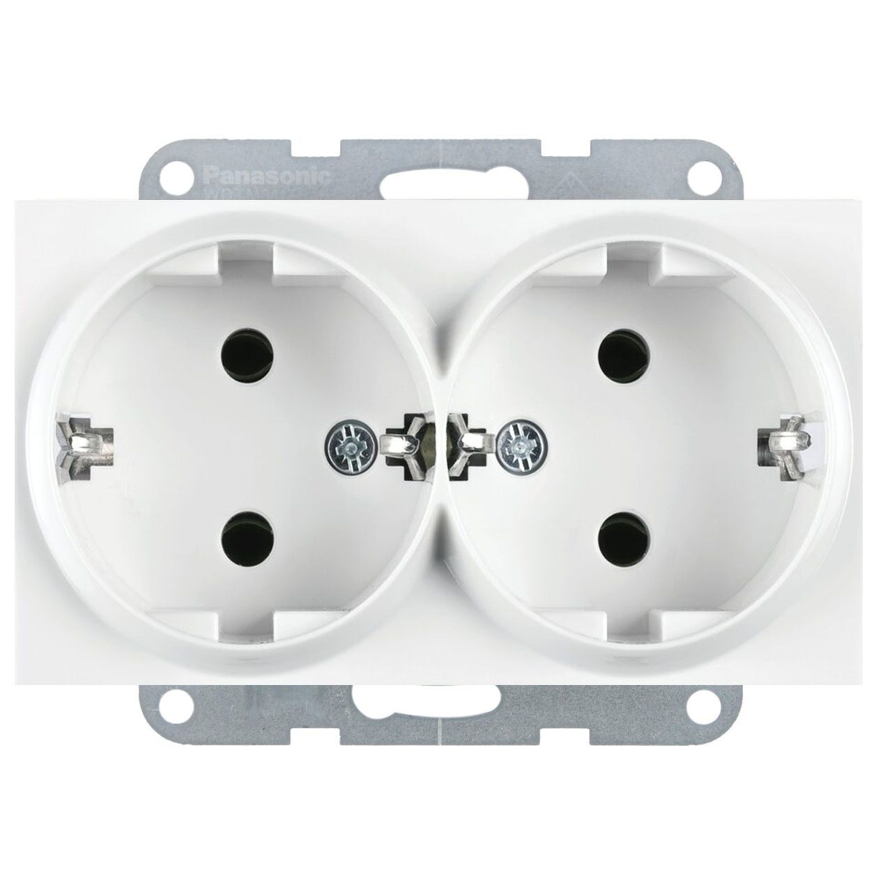 Priza dubla cu impamantare 16A, IP20, Alb, Panasonic Karre Plus 55