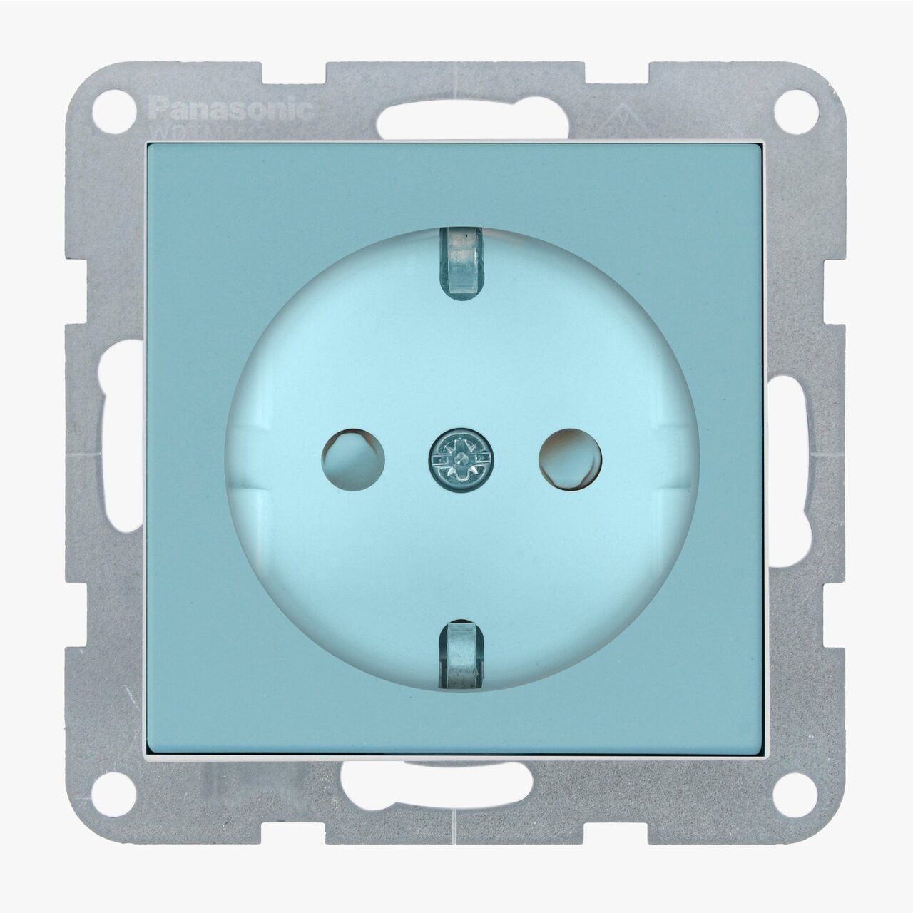 Priza simpla cu impamantare, protectie copii, 16A, IP20, Turcoaz, Panasonic Karre Plus 55 Soft Touch