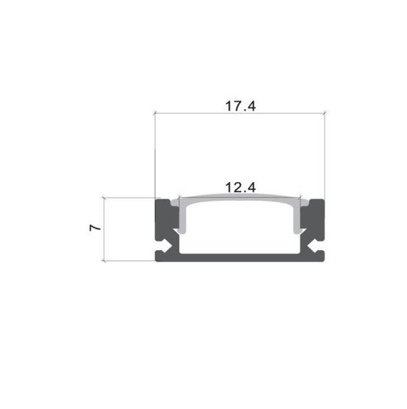 Profil Banda LED, Aplicat (PT), Aluminiu, Negru + Alb, 2m - 1 | YEO