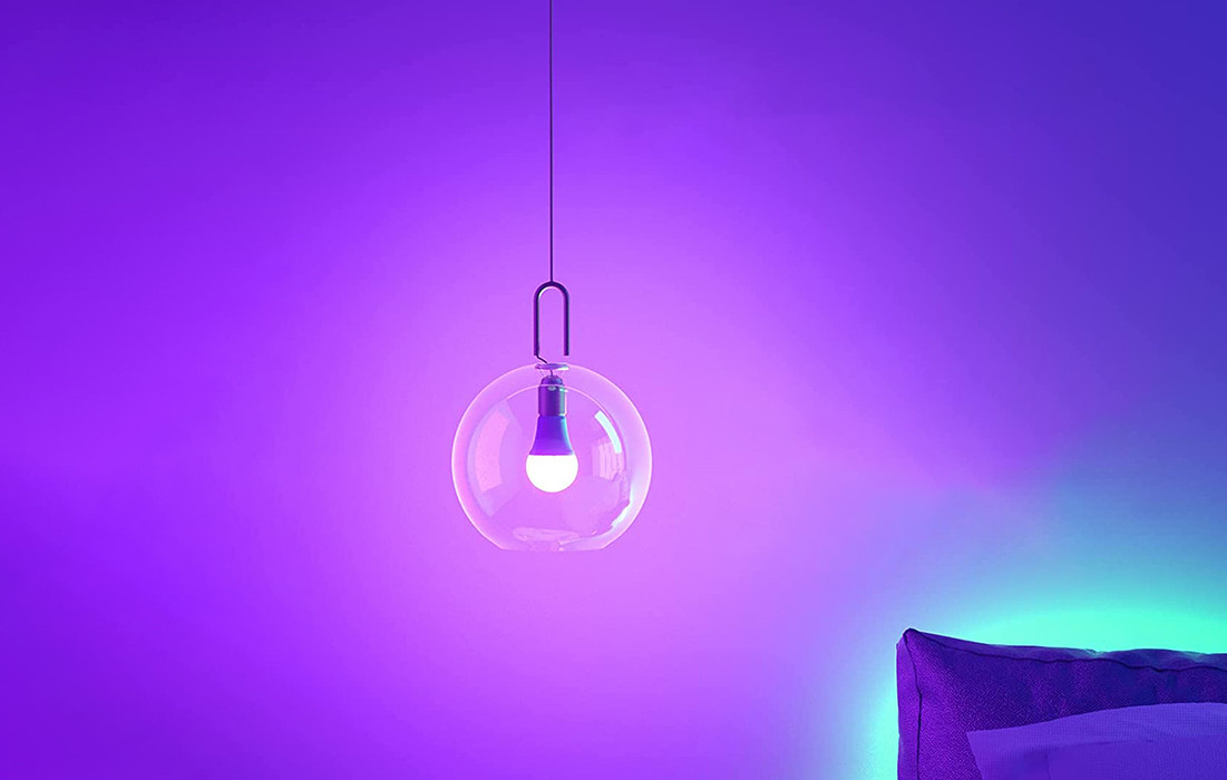 Set 2 becuri LED Smart RGB, E27, 8W(100W), 800 lm, dimabile, Wi-Fi, compatibile Alexa, Google, iOS/Android, clasa energetica F