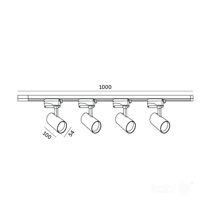 Set sina NEXTRACK GO Kobi 1m, 4 spoturi GU10, alb, 230V - 4 | YEO