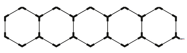 Sistem LED Honeycomb linie, 5 hexagoane, 199W, lumina rece (6000K), Optonica - imagine 2