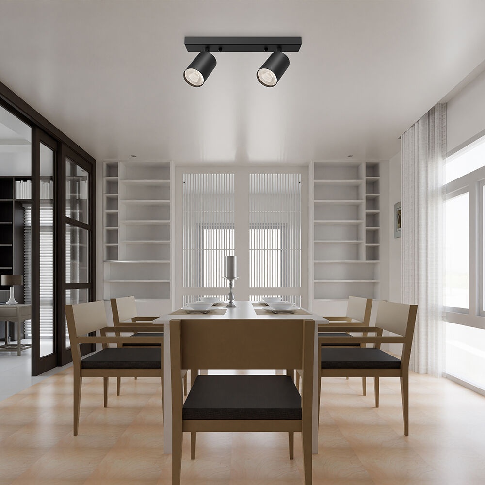 Spot aplicat GU10 dublu Beta, aluminiu, negru, IP20, Braytron - imagine 2