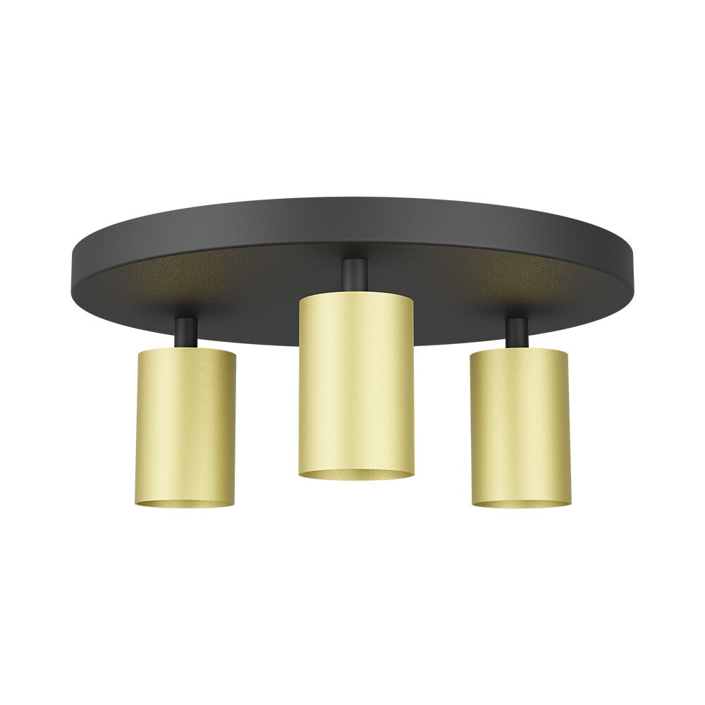 Spot aplicat GU10 triplu rotund Beta, aluminiu, auriu, IP20, Braytron - imagine 4