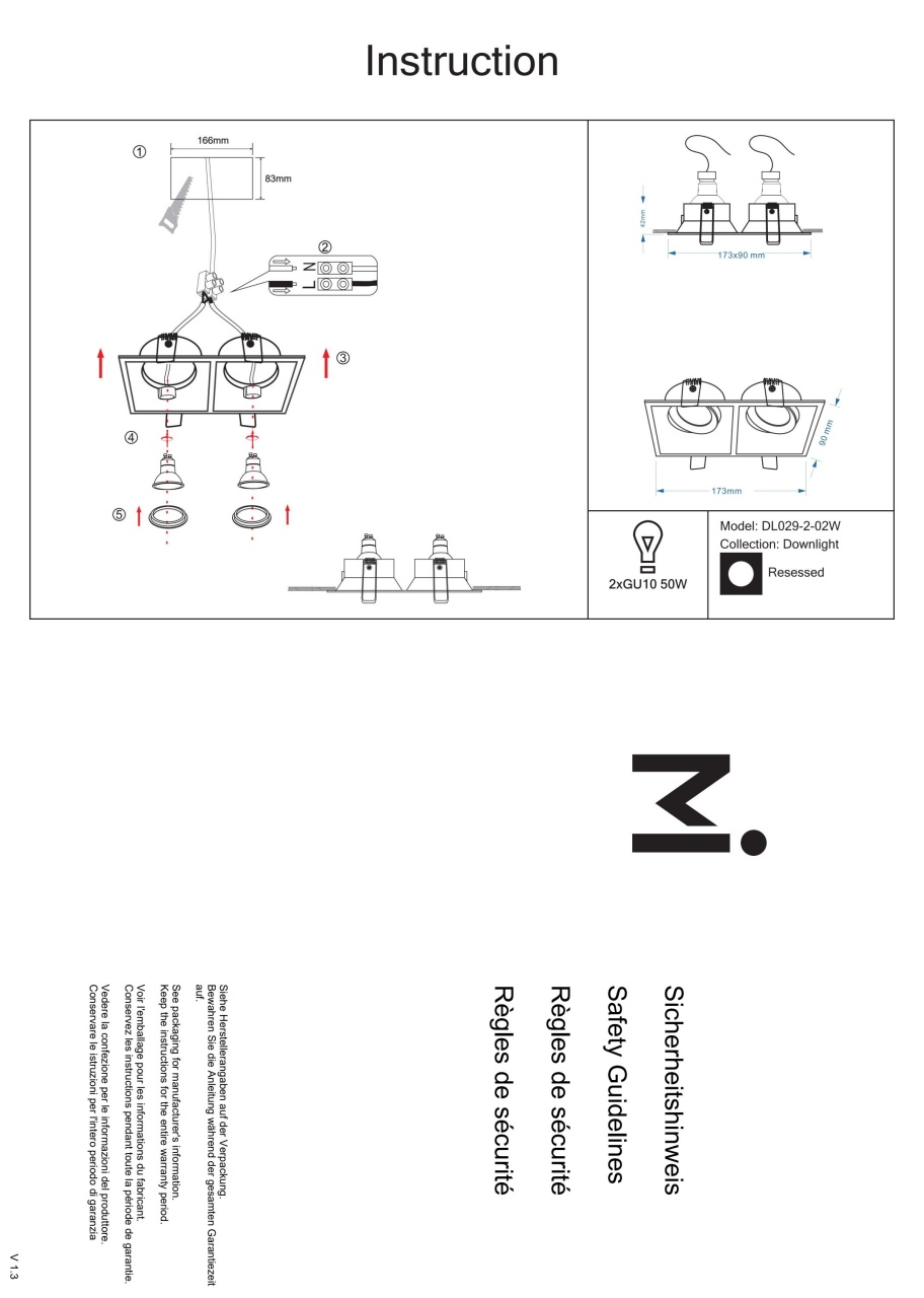 Spot Dot DL029-2-02W, incastrat, 2xGU10, alb, IP20, Maytoni - 2 | YEO