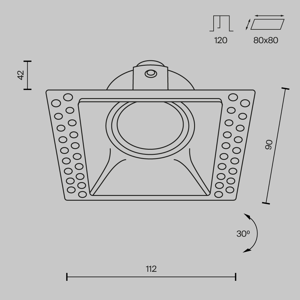 Spot Dot DL042-01-SQ-B, incastrat, 1xGU10, negru, IP20, Maytoni