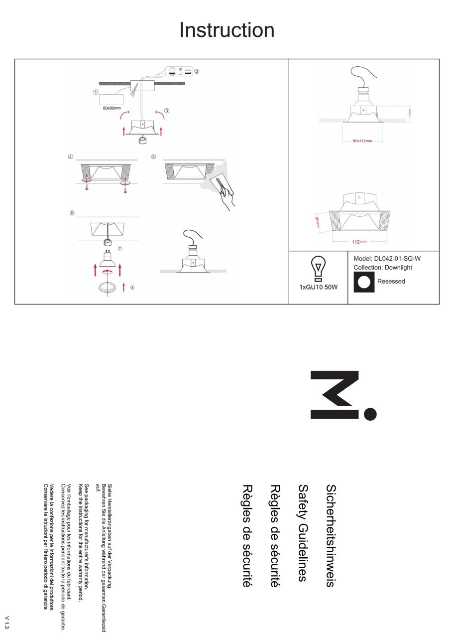 Spot Dot DL042-01-SQ-W, incastrat, 1xGU10, alb, IP20, Maytoni - 2 | YEO