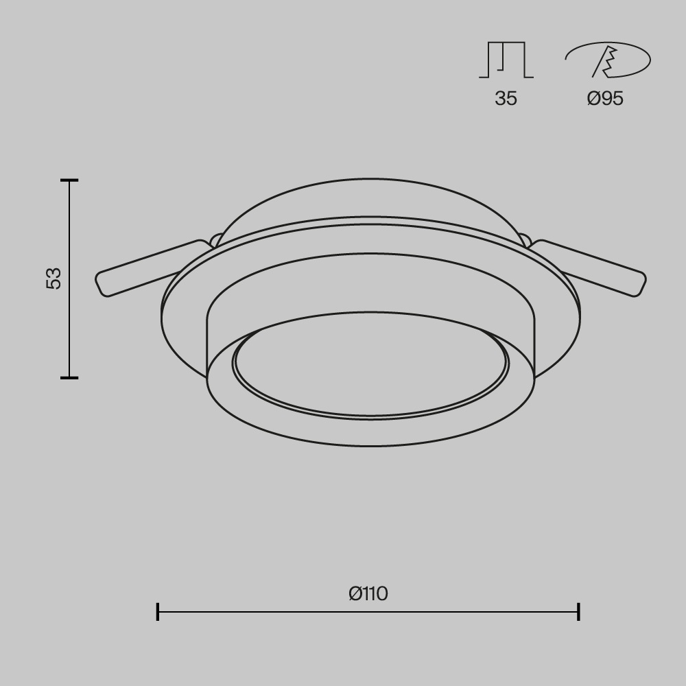 Spot Hoop DL086-GX53-RD-W, 1xGX53, alb, IP20, Maytoni