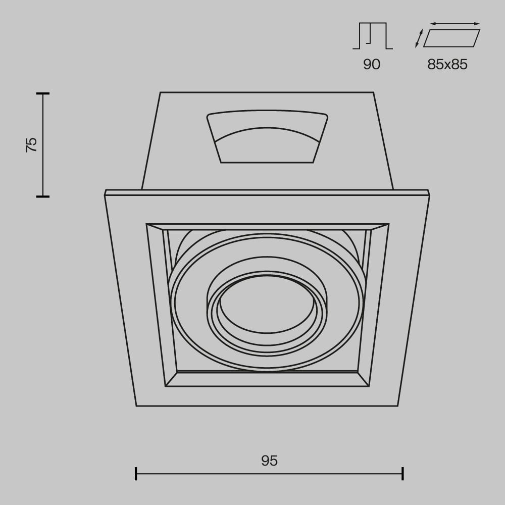 Spot LED 10W Incastrat, Maytoni, 750lm, Lumina Calda (3000K), Alb