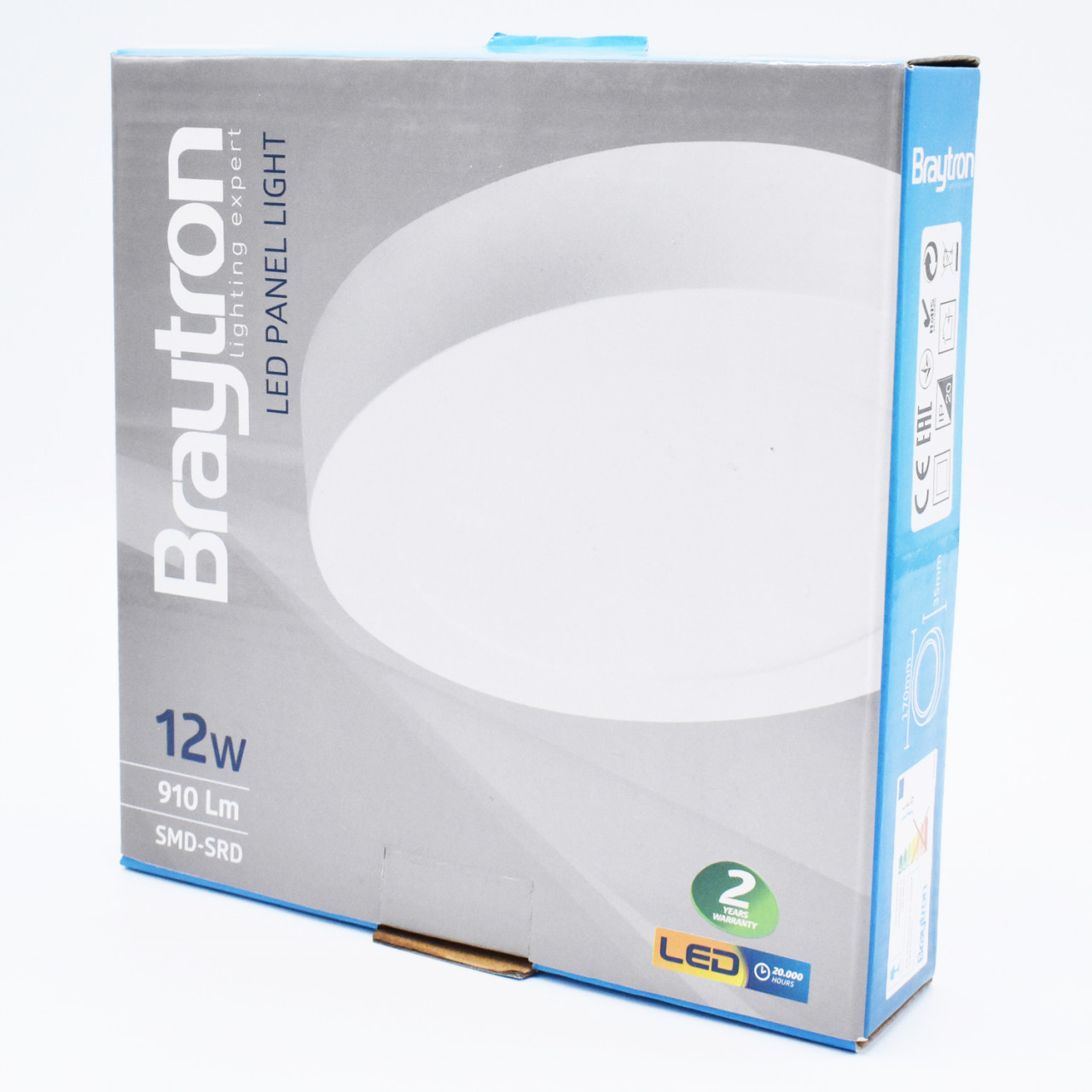 Spot LED 12W Aplicat, Rotund, Braytron, 910lm, Lumina Neutra (4200K), Alb