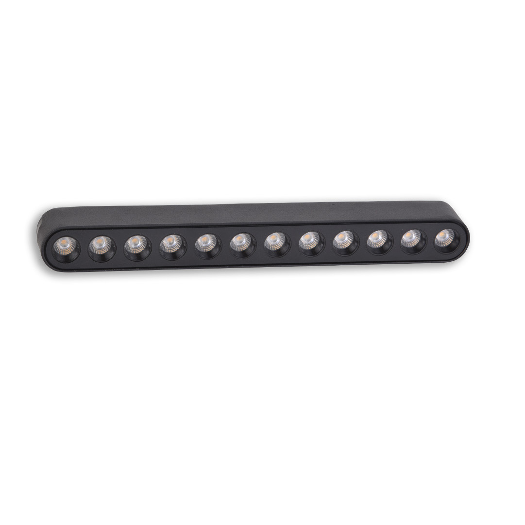 Spot LED pentru sina magnetica slim, liniar, 12W, lumina neutra(4000 K), negru, 1340 lm, Klausen