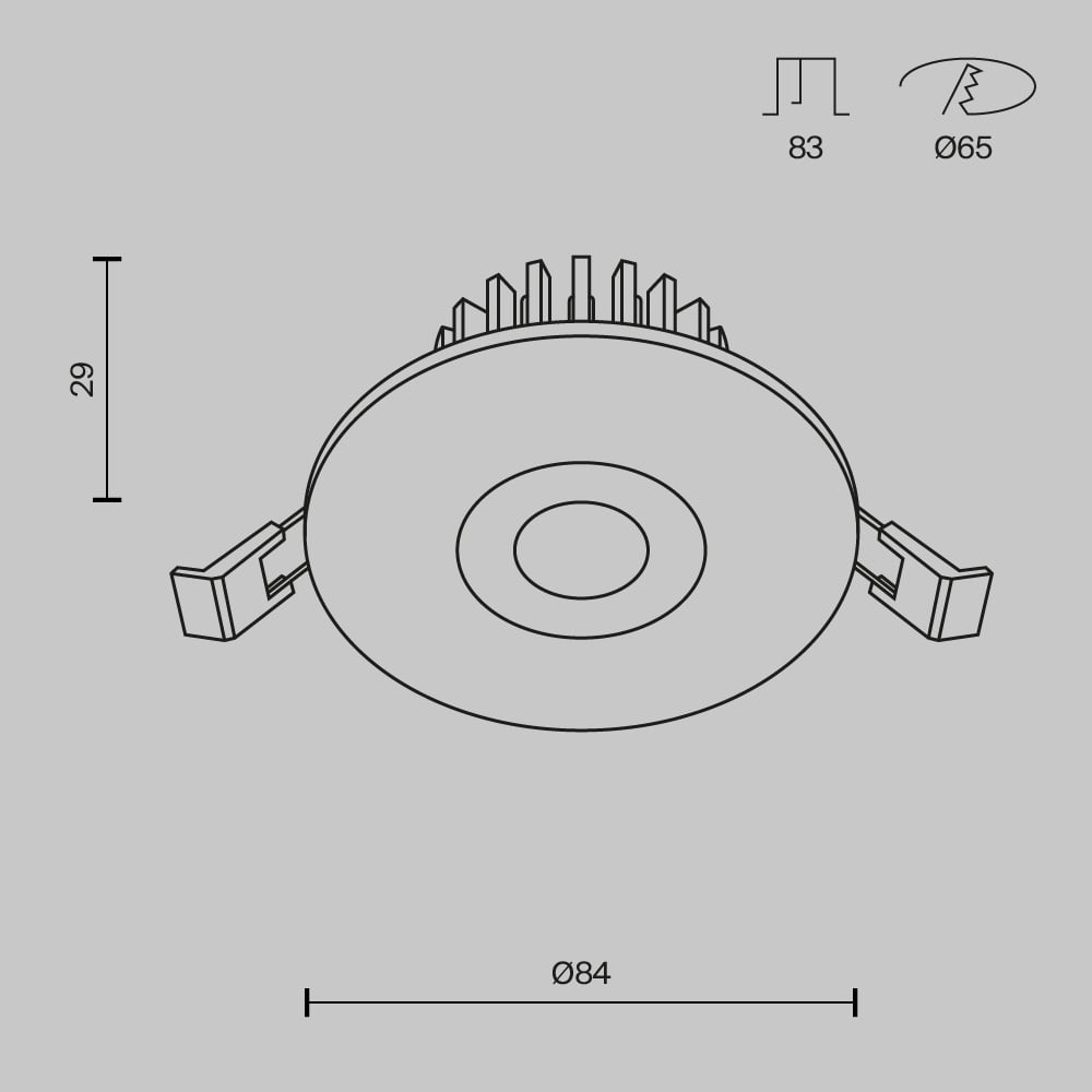 Spot LED Zen DL038-2-L7B4K, incastrat, 7W, 500lm, lumina neutra, IP20, negru, Maytoni