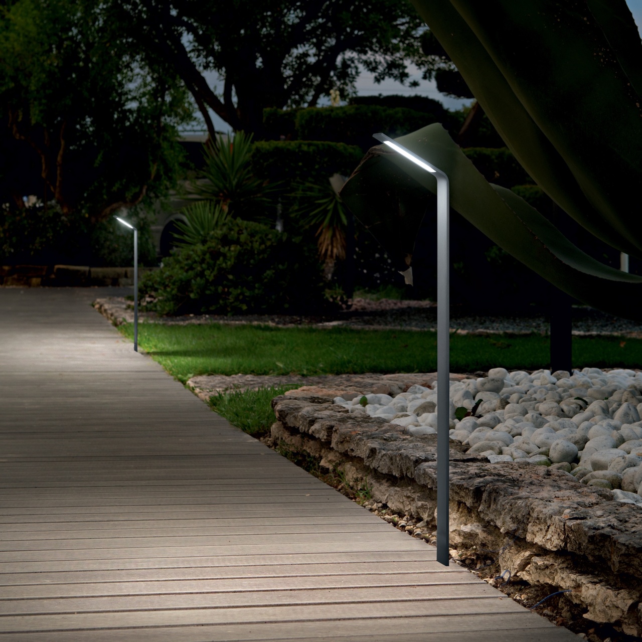 Stalp exterior LED Agos H80, 6.5W, 560lm, lumina calda (3000 K), IP54, cafeniu, Ideal Lux - imagine 2