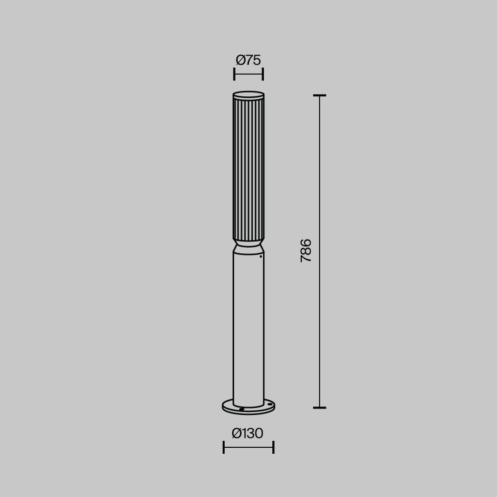 Stalp pentru exterior LED Lit O593FL-L12GF3K, 12W, 600lm, lumina calda, IP65, grafit, Maytoni