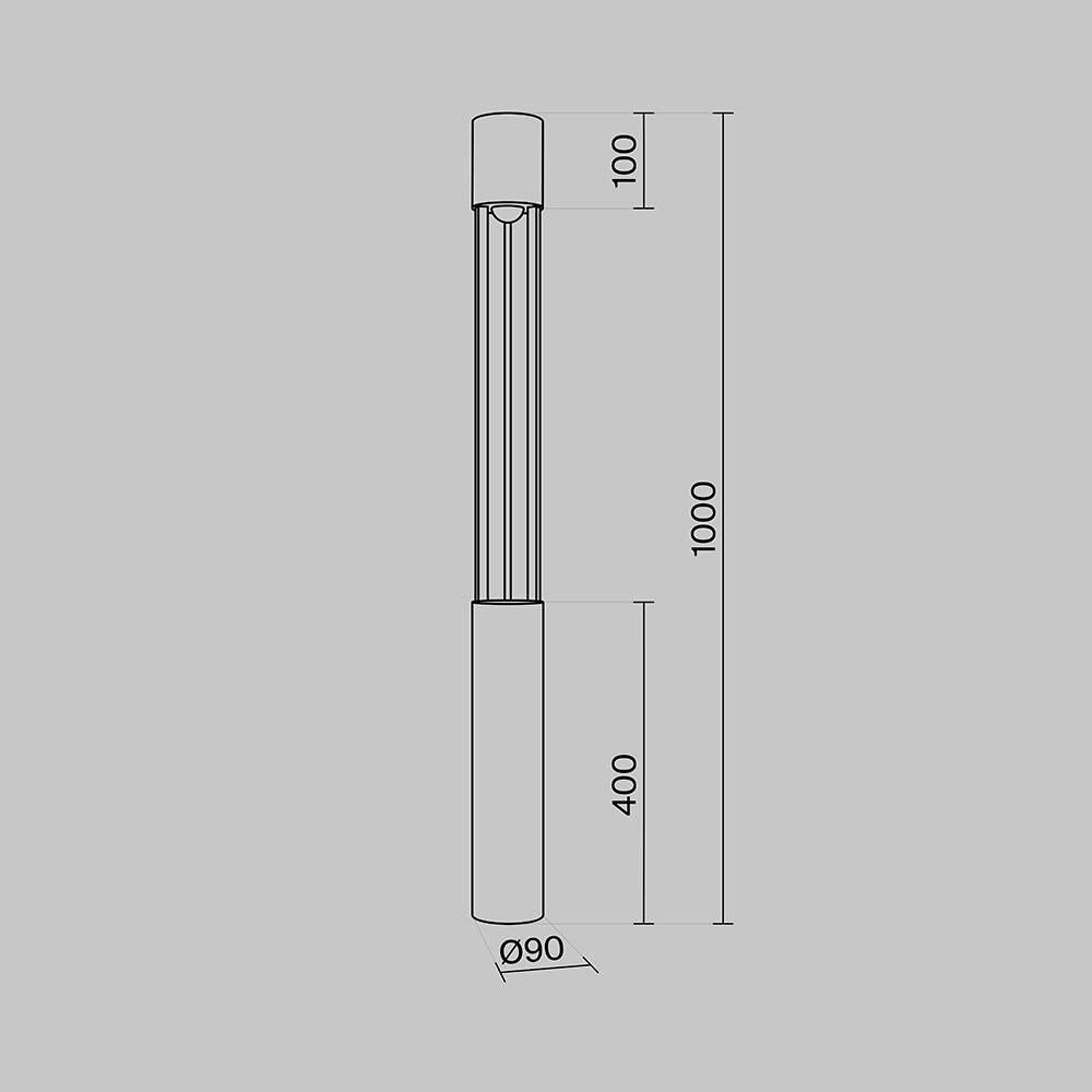 Stalp pentru exterior LED Mill O427FL-L12GF3K, 12W, 1000lm, lumina calda, IP65, grafit, Maytoni