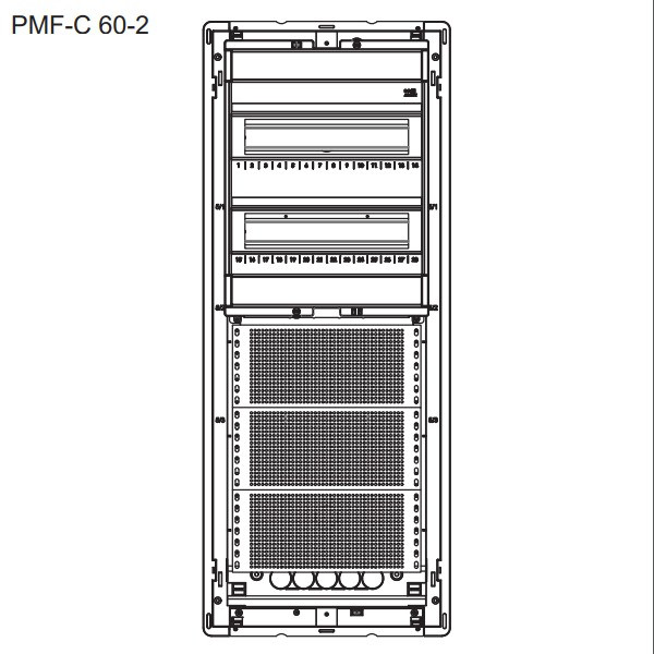 Tablou multimedia Combo PMF-C 60-2, 60 module, Montaj incastrat(ST) , IP30, 110713 Noark