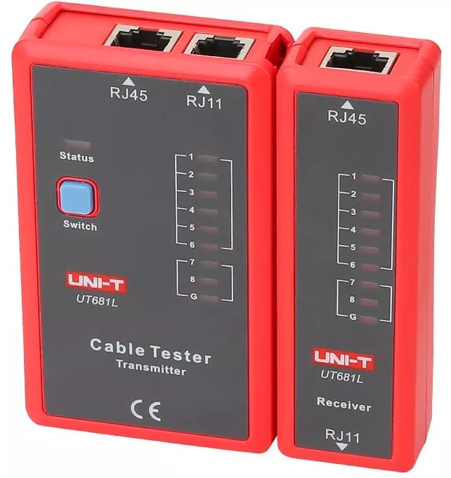 Tester cabluri, RJ45/RJ11, detectare scurtcircuit si continuitate, UNI-T