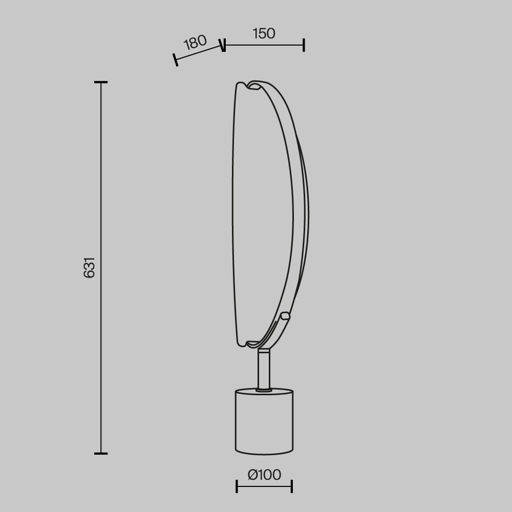 Veioza LED Breeze MOD281TL-L15BS3K, dimabil, cu intrerupator, 16W, 870lm, lumina calda, IP20, aurie+transparenta, Maytoni