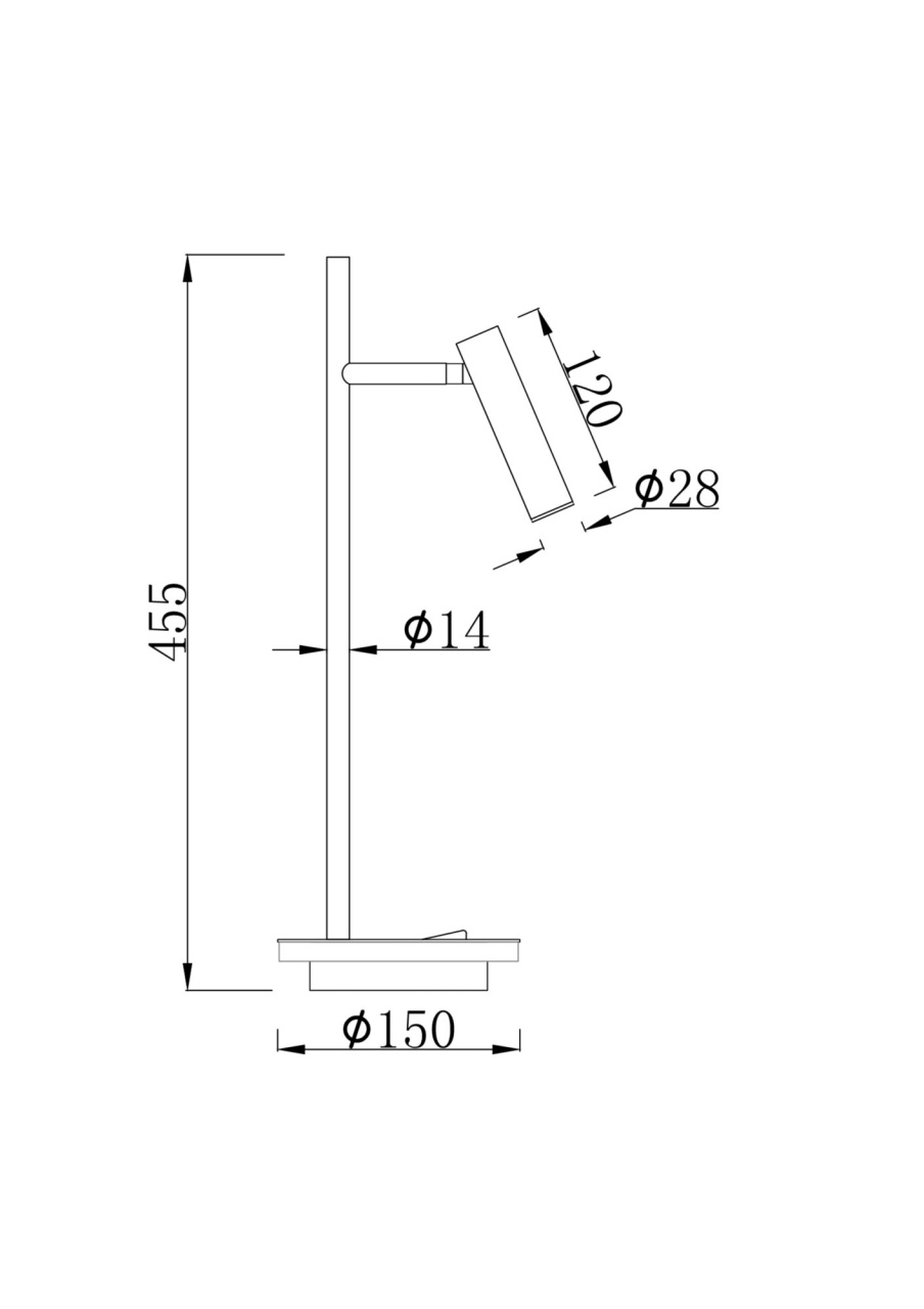 Veioza LED Estudo Z010TL-L8W3K, cu intrerupator, 8W, 550lm, lumina calda, IP20, alba, Maytoni - 3 | YEO