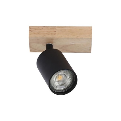Aplica de perete Dabi, GU10, negru/lemn, Masterled