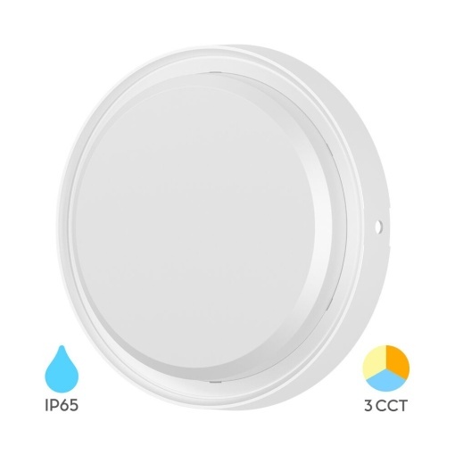 Aplica LED exterior, 18W, lumina calda/neutra/rece, 2020 lm, IP65, alba, Braytron