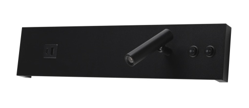 Aplica LED Optonica, 11W, 4200K, cu intrerupator si USB, neagra, IP20