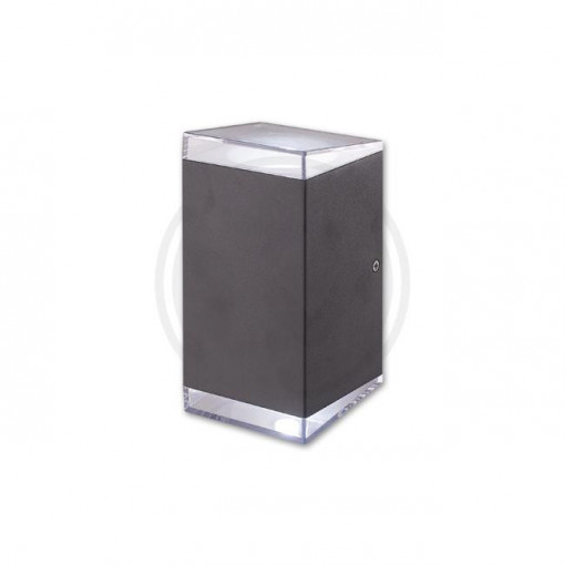 Aplica LED pentru exterior Masterled, neagra, 2 becuri, 7W, 980lm, lumina neutra (4500K), IP54, clasa energetica F