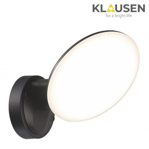 Aplica LED pentru exterior Ossett KL121014, 12W, 960lm, lumina neutra, neagra, IP44, Klausen