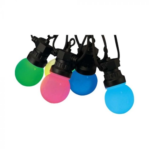 Ghirlanda luminoasa RGB cu telecomanda 15 becuri, 7.5W, 30lm/bec, 13 metri, IP44, V-TAC