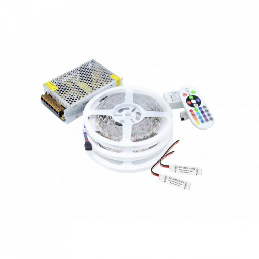 Kit Banda LED 5050 IP20 RGB 60 leduri/metru 15 metri+ alimentare + controller [1]- savelectro.ro