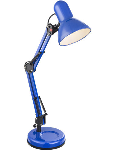 Lampa de birou Famous 24883, cu intrerupator, orientabila, 1xE27, albastra, IP20, Globo [1]- savelectro.ro