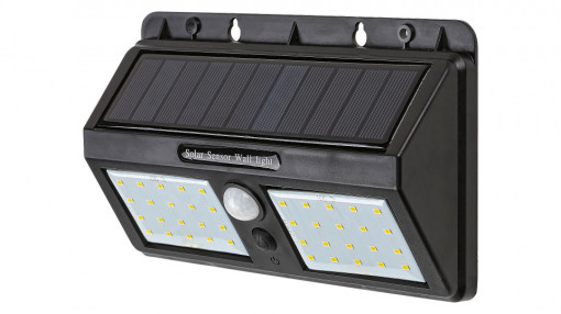Lampa solara Ostrava, negru, cu senzor de miscare, 225 lm, lumina neutra (4000K), 7881, Rabalux [1]- savelectro.ro