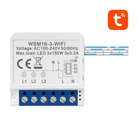 Modul Smart Switch WiFi WSM16-W3 TUYA, 3 canale, Avatto
