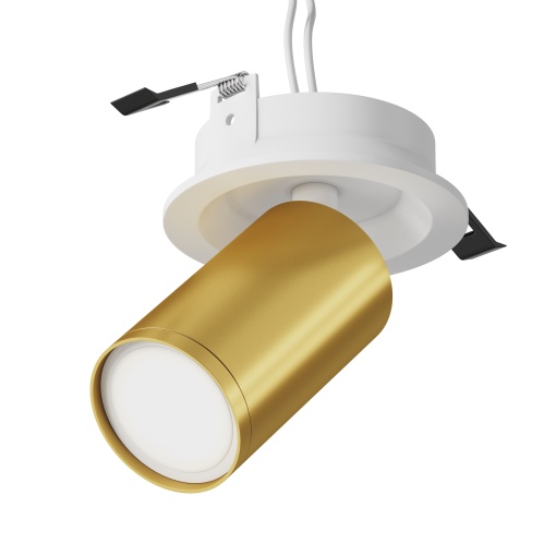 Plafoniera Focus C048CL-U-1WMG, 1xGU10, 10W, alba+aurie, IP20, Maytoni
