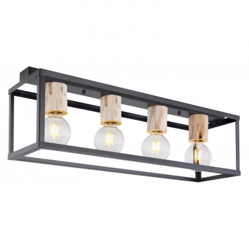 Plafoniera Hagar 15476-4D, 4xE27, neagra, IP20, Globo Lighting