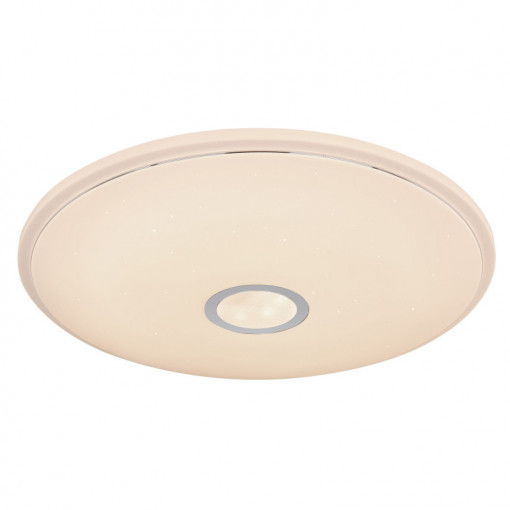 Plafoniera LED Connor 41386-30RGBSH, cu telecomandă, 30W, 3000lm, lumina calda+neutra+rece, IP20, alba+crom, Globo Lighting