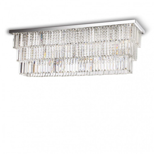 Plafoniera MARTINEZ PL8, metal, cristale, crom, 8 becuri, dulie E14, 166285, Ideal Lux [1]- savelectro.ro