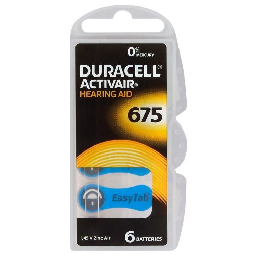 Set 6 baterii pentru aparat auditiv Duracell Activair PR675/PR44